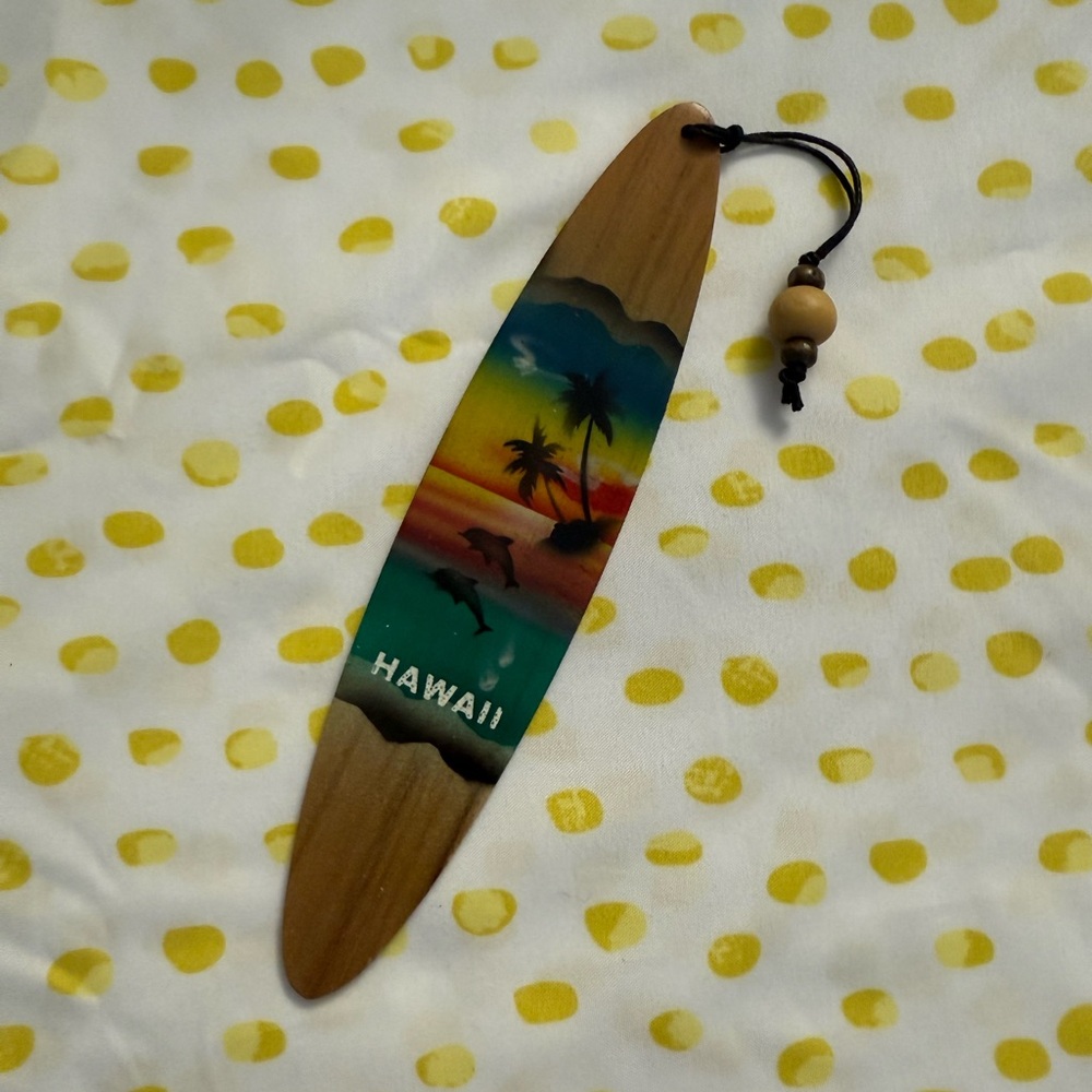 Hawaii Surfboard Bookmark with Tropical Design